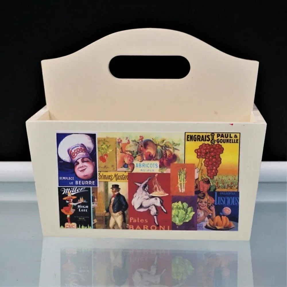 Vintage Look Craft Caddy Carrier Organizer Decoupage Vintage Crafts By Bonnie